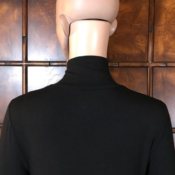NWOT G by Giuliana Black Modal Shark Bite Hem Turtleneck Top - Picture 8 of 11
